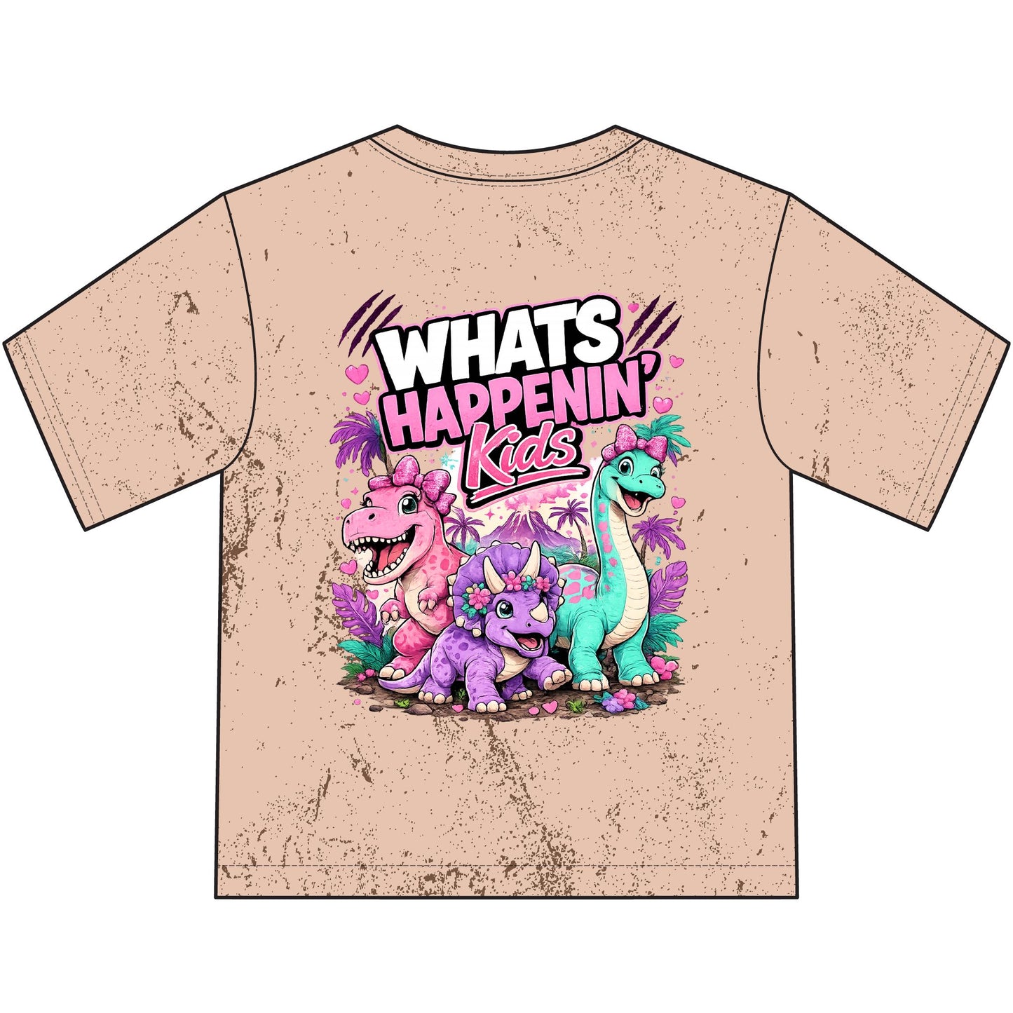 Whats Happenin' Kids T-Shirt — Colorful Dino Graphic Youth Tee