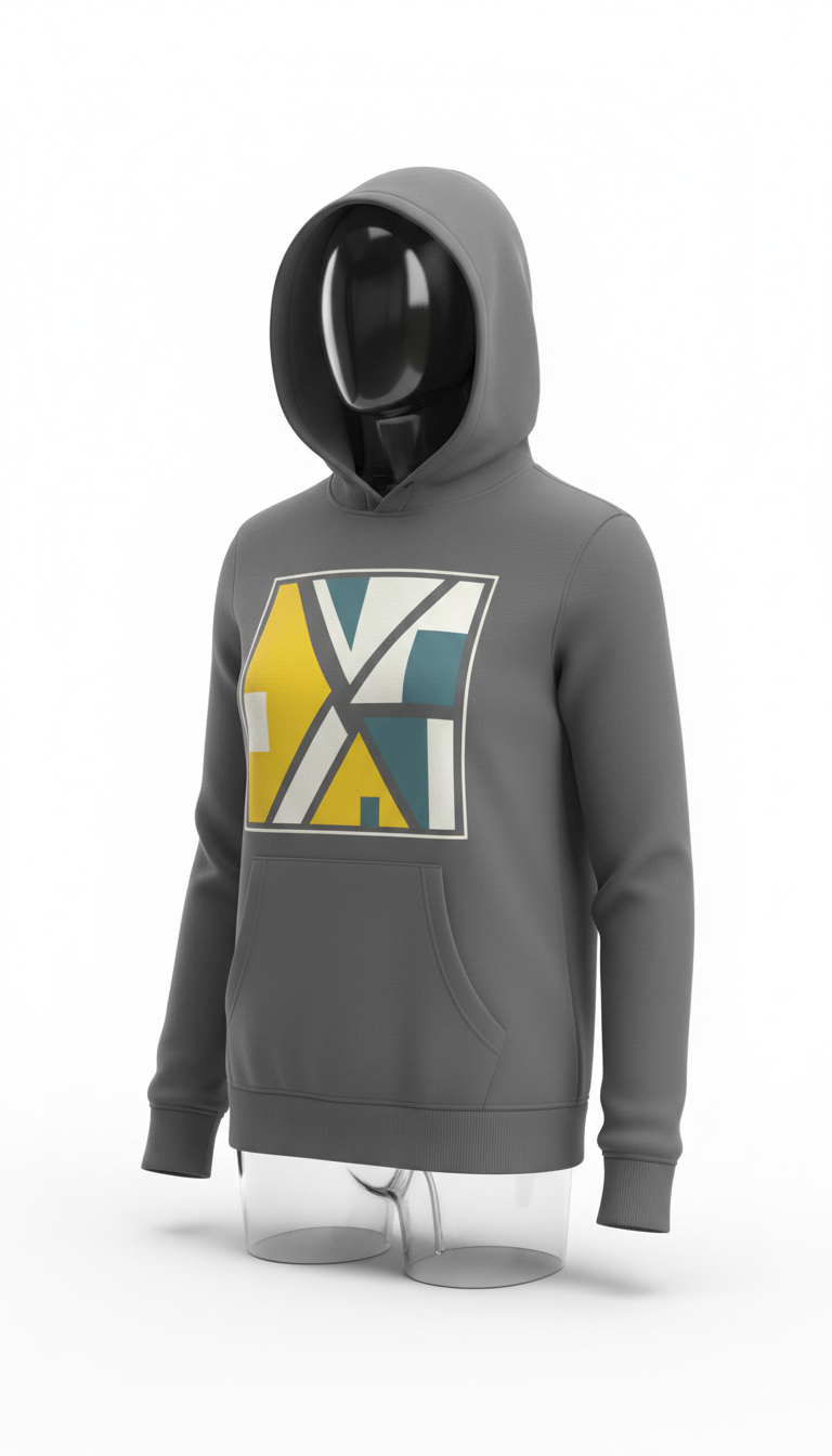 Custom graphic hoodie with bold accents