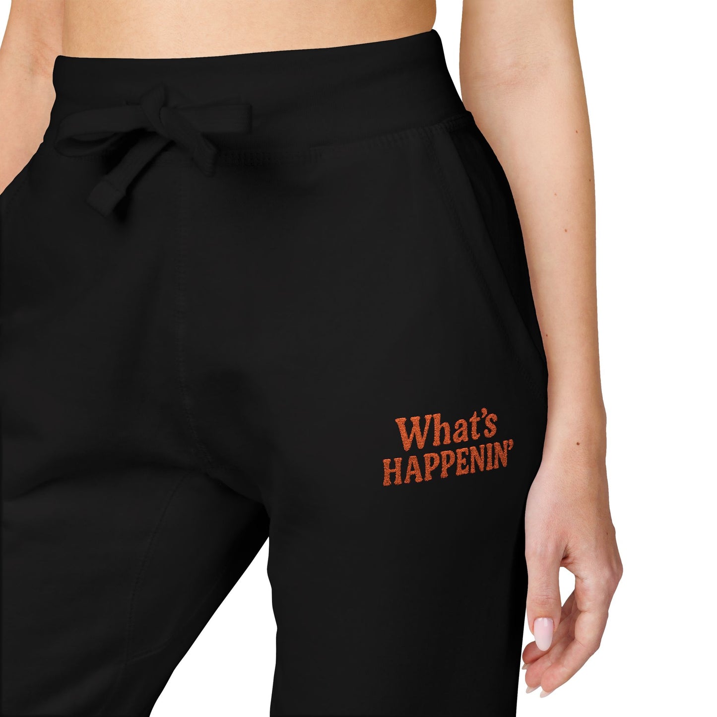What’s HAPPENIN’ — Embroidered Sweatpants