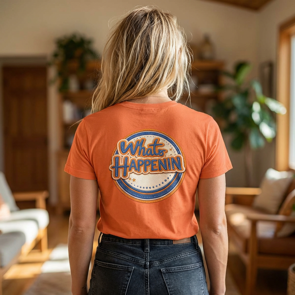 What's Happenin' Women's Tee — Retro Graphic Short-Sleeve Shirt