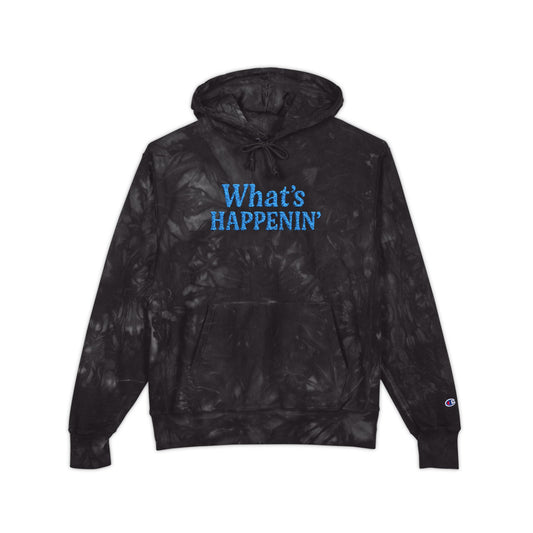 What's Happenin' Embroidered Tie-Dye Hoodie